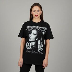 Jennifer Lopez If You Had My Love Black White Graphic Y2K T-Shirt Women’s Small